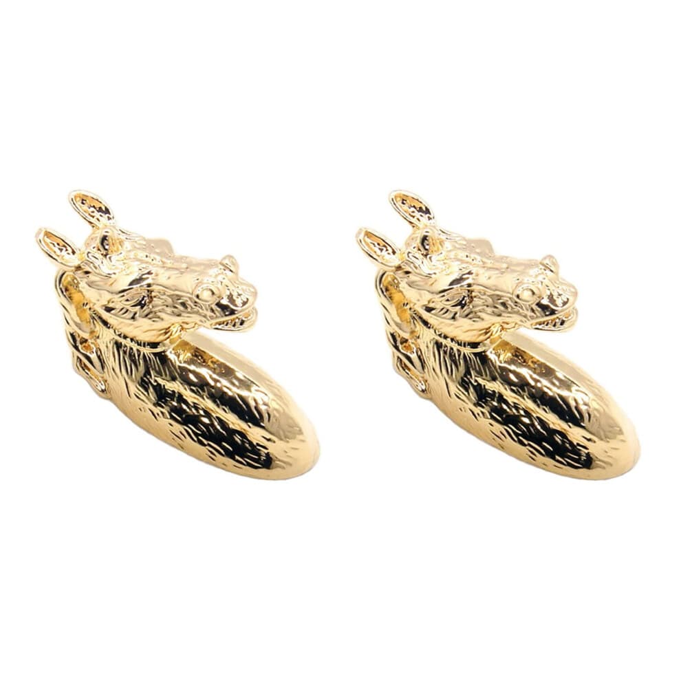 2PCS Antique Door Handles Animal Handle Horse Zinc Alloy(Golden)