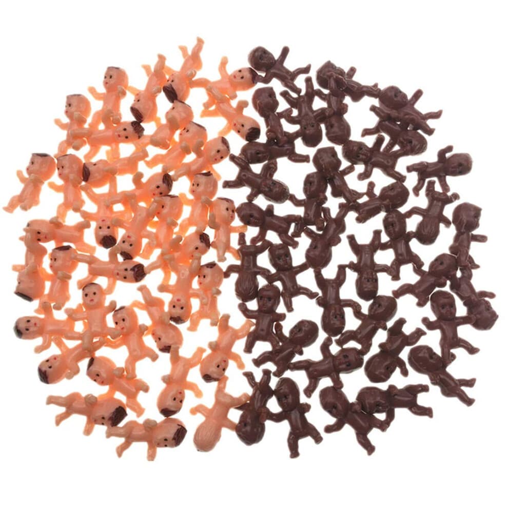 JUXINGDAZYF 72 Pieces Mini Plastic Baby Favor Supplies for Baby Shower and Ice Cube Game  1 Inch Babies King Cake Baby Plastic Babies(36Lati