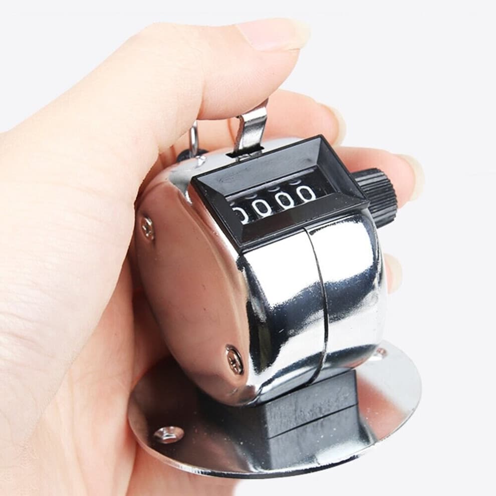 4 Digit Number Mini Hand Held Tally Counter Manual Counting Golf Clicker Small Mechanical Training Timer Counter Tools