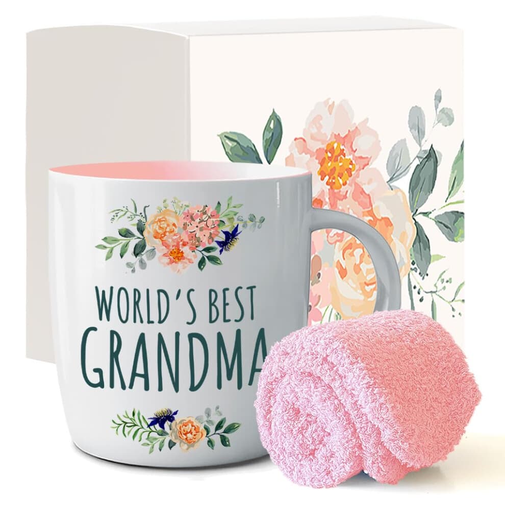 Triple Gifffted Best Grandma Ever Gifts Ideas for Grandmother From Grandkids  Coffee Mug and Socks From Grandson Granddaughter  Grandparent Birthday