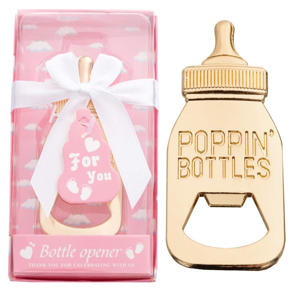 24 Packs Poppin Bottle Openers for Baby Shower Favors Gifts Decorations and Souvenirs (pink 24)
