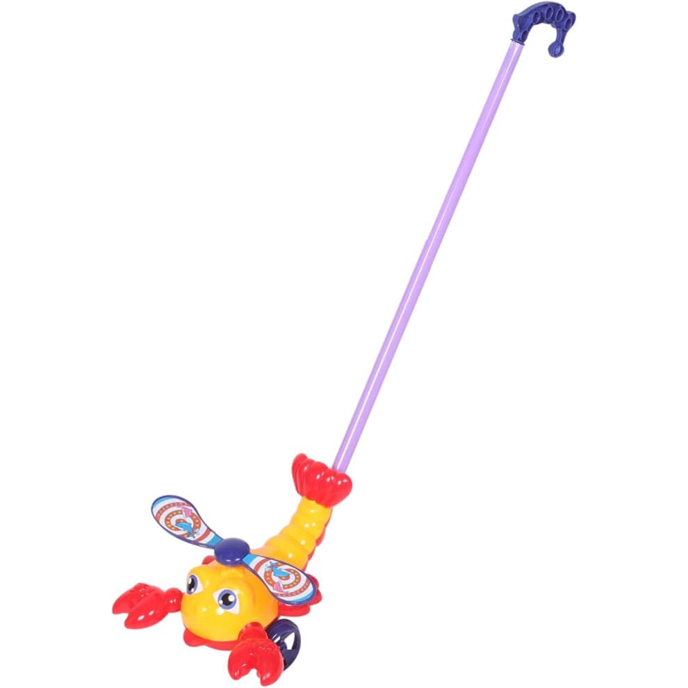 Developmental Push and Pull Toy for Babies Cartoon Lobster Pull Along Walking Toy