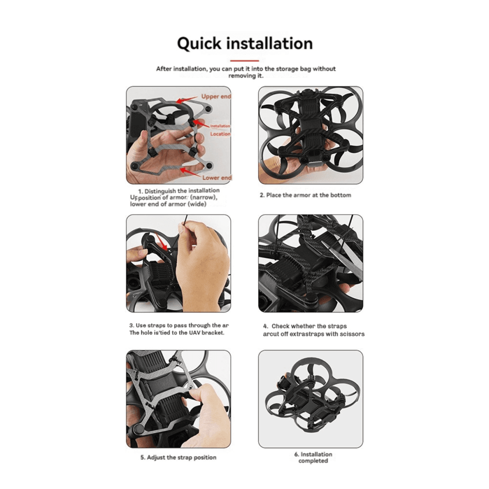 Carbon Fiber Bottom Armor For Avata 2 Anti-Collision Bracket