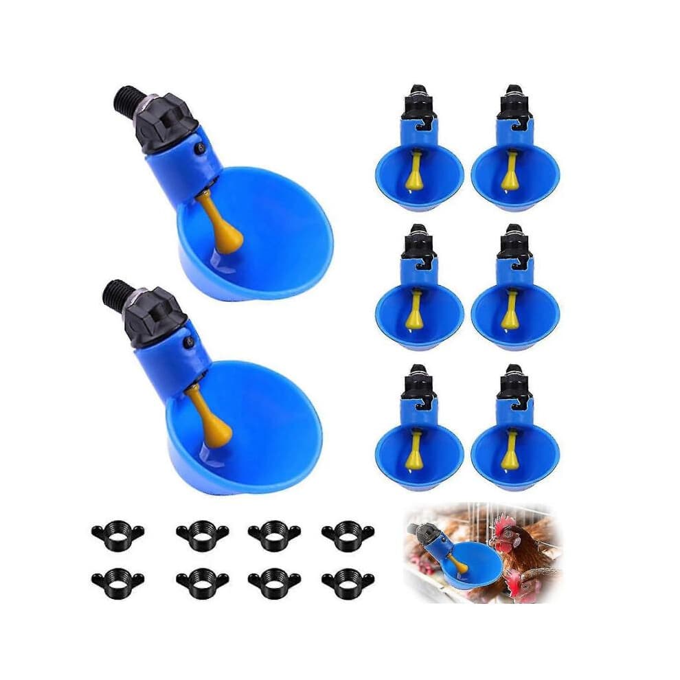 8 Pcs, Plastic Chicken Waterer, Automatic Chicken Waterer, Chicken Waterer, Blue Chicken Waterer