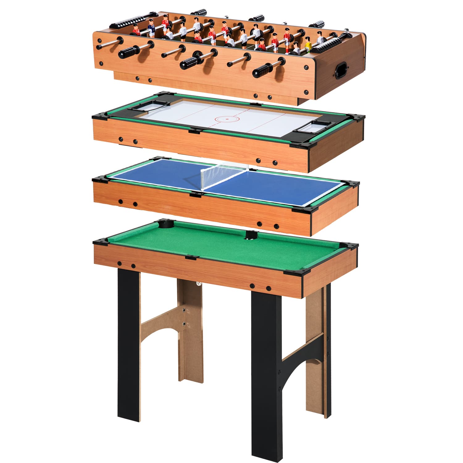 HOMCOM 4 in 1 Multi Games Table Hockey Foosball Mini Billiards Pool Table Set 2 Types | Aosom Ireland