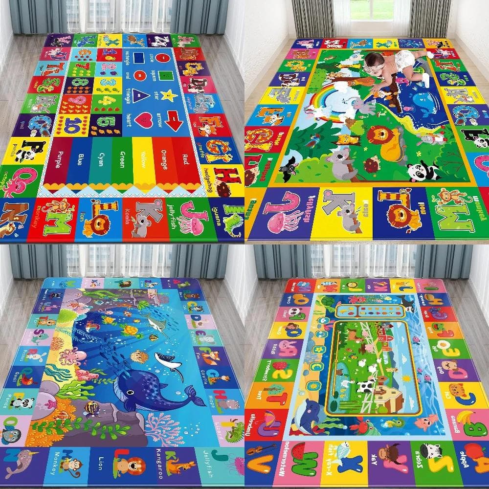 Colorful Alphabet ABC Animal Playmat for Kids Educational Mat NonSlip Carpet Toddler Baby Nursery Bedroom Living Room Decor