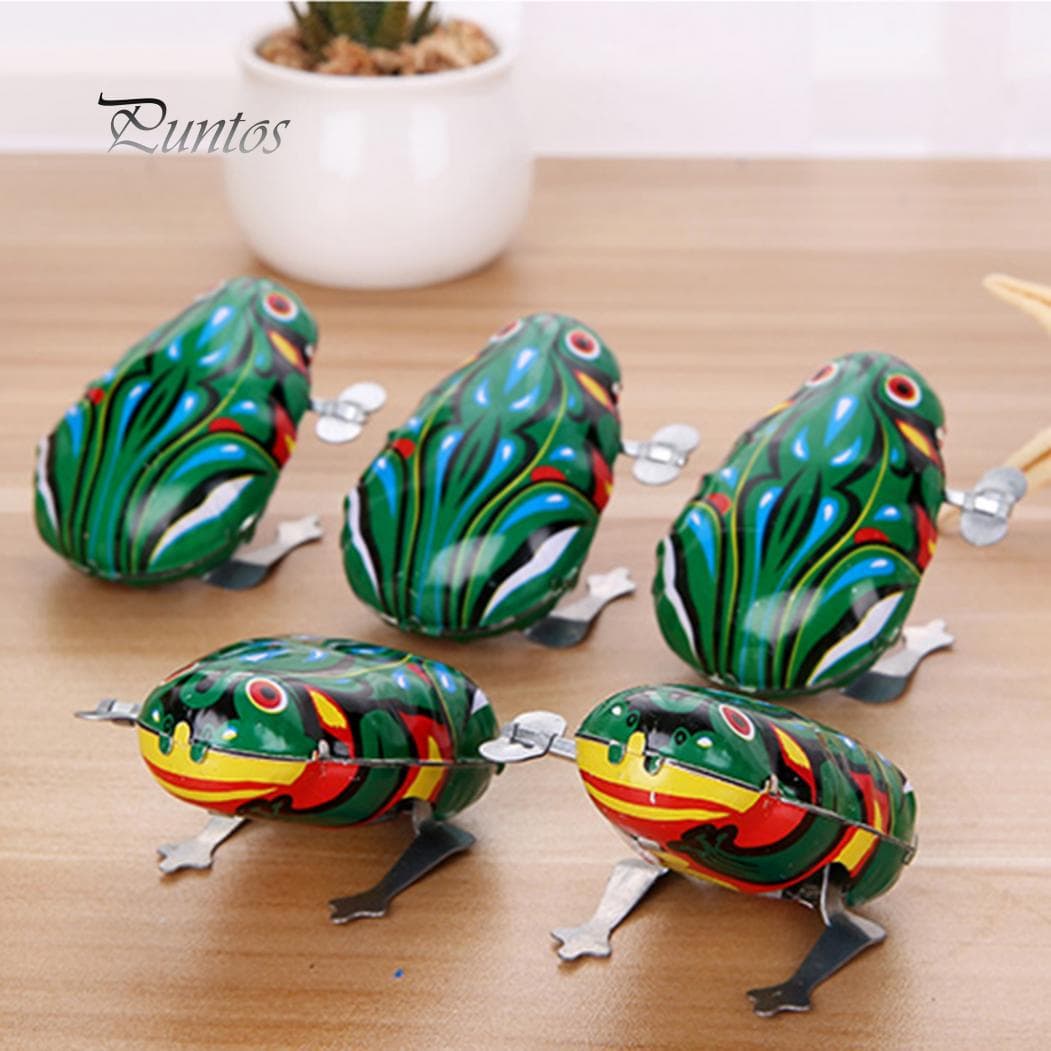 Kids Classic Wind Up Clockwork Toy Jumping Frog Boysal