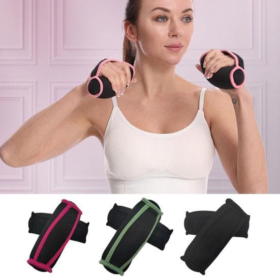 2Pcs Hand Weights with Strap Reusable Physical Therapy Running Jogging Training Sandbag Dumbbell Hand Weights Set green