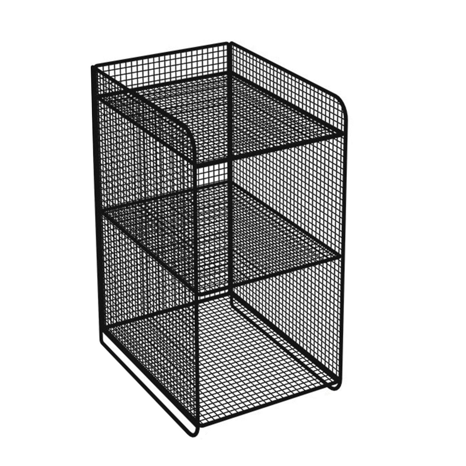 Storage Shelf Metal Heavy Duty Rack Side Shelving Table End Shelving Holder for Housheold Bedroom Black black