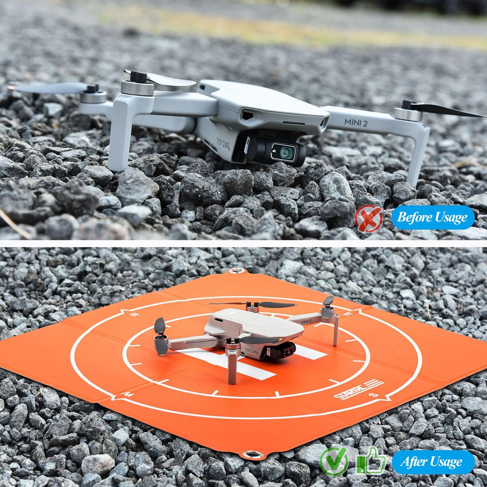 50cm/20inch Universal Drone Landing Pad Foldable Double-side Waterproof Helipad Replacement for DJI