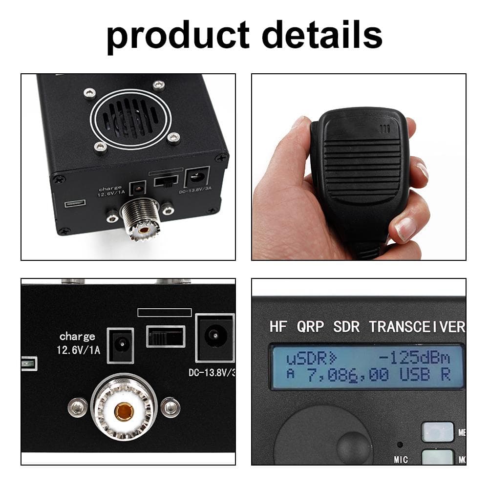 USDX USDR HF QRP SDR SSB/SW Transceivers  8-Band 5W DSP SDR HF Transceivers Built-in Microphone