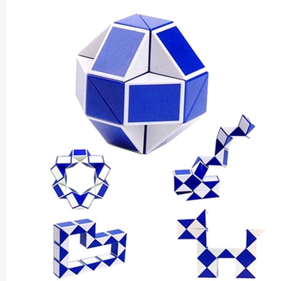 2Pcs/Set Creative Magic Snake Shape Toy Game 3D Cube Puzzle Twist Puzzle ToyS Gift Random Color
