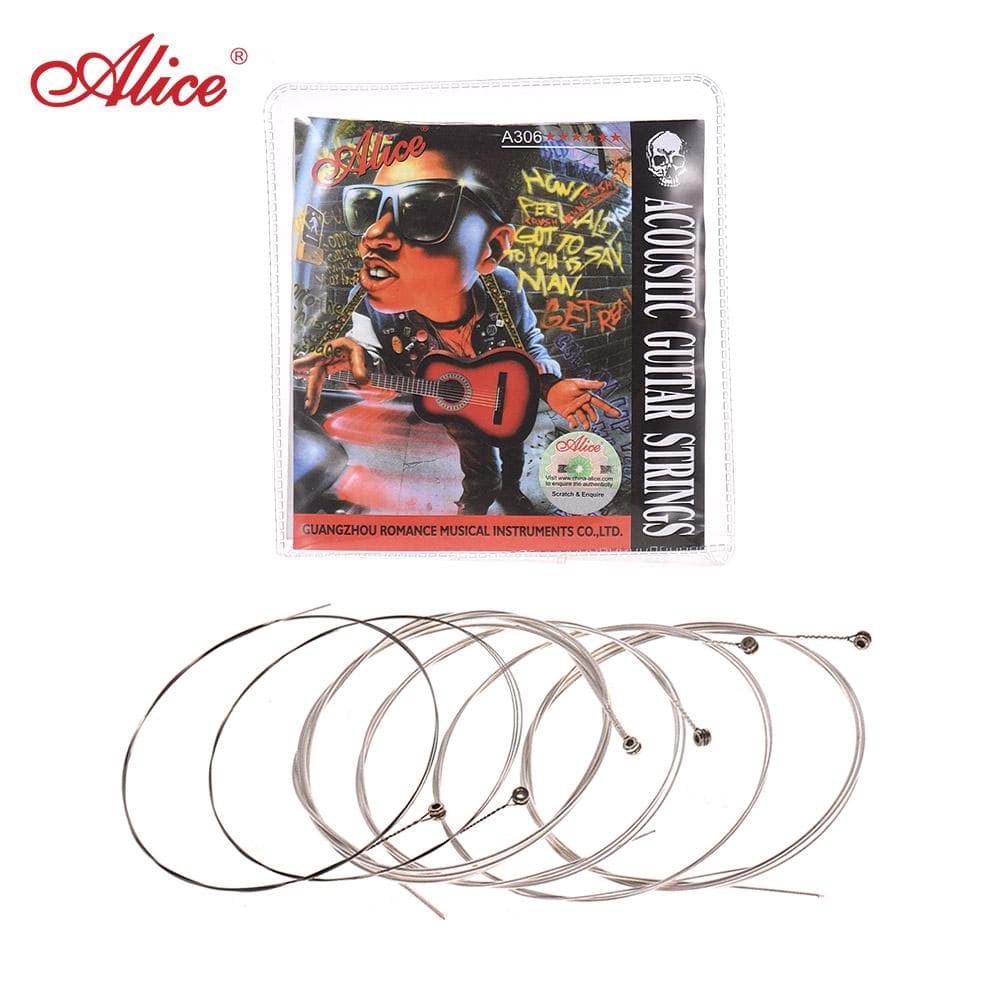 Alice A306 Series Acoustic Folk Guitar Strings Set Stainless Steel Wire Steel Core Silver-plated
