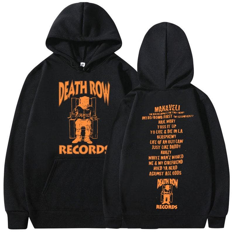 Death Row Records Hoodie Unisex_s Women_s High Quality Weeknd Hooded Hoodie Polar Fleece Y2k Sweatshirts Unisex Women Pullover cm