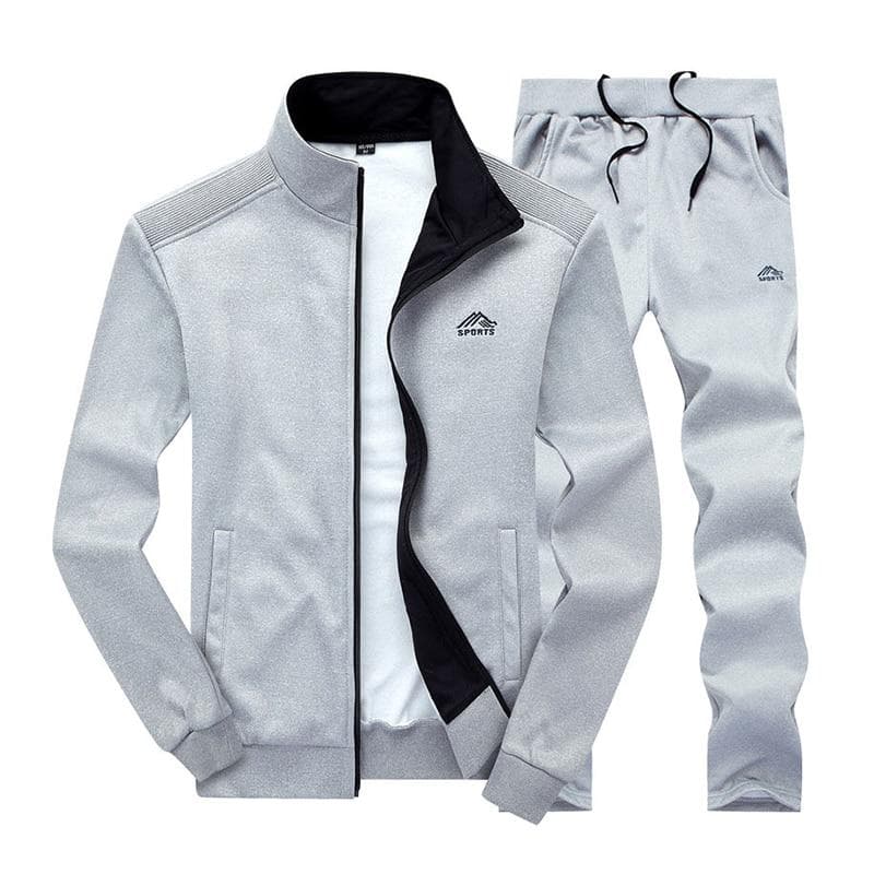 Men Sportswear Set Tracksuit Sporting Fitness Clothing Two Pieces Long Sleeve Jacket + Pants cm