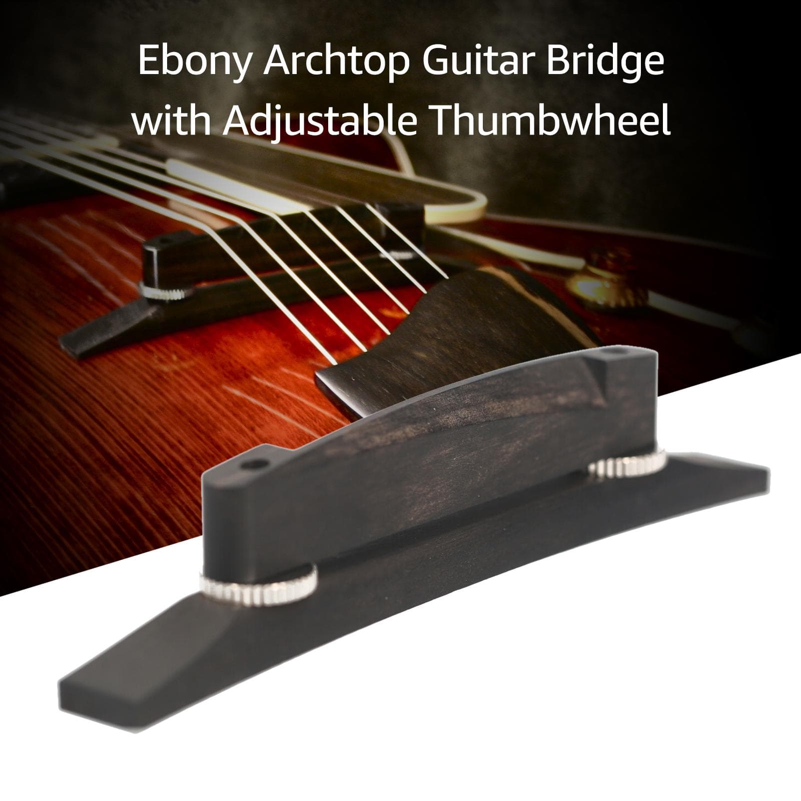 Jazz Guitar Bridge Floating Archtop Bridge with Adjustable Thumbwheel for Archtop Guitars black