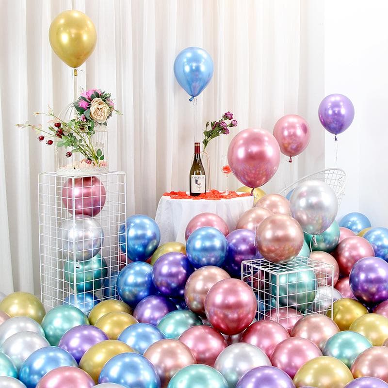10/20/30/50PCS 10  Chrome Balloons Metallic Latex Helium for Christmas Wedding Birthday Xmas Home Party Decorations cm red