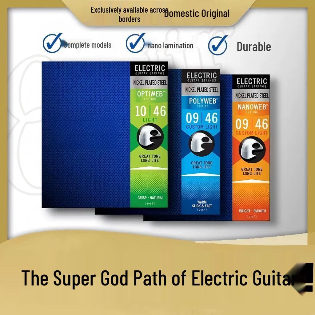 TEMU Elixir Electric Guitar Strings Set - Models 19052, 12000, 12002, 12052