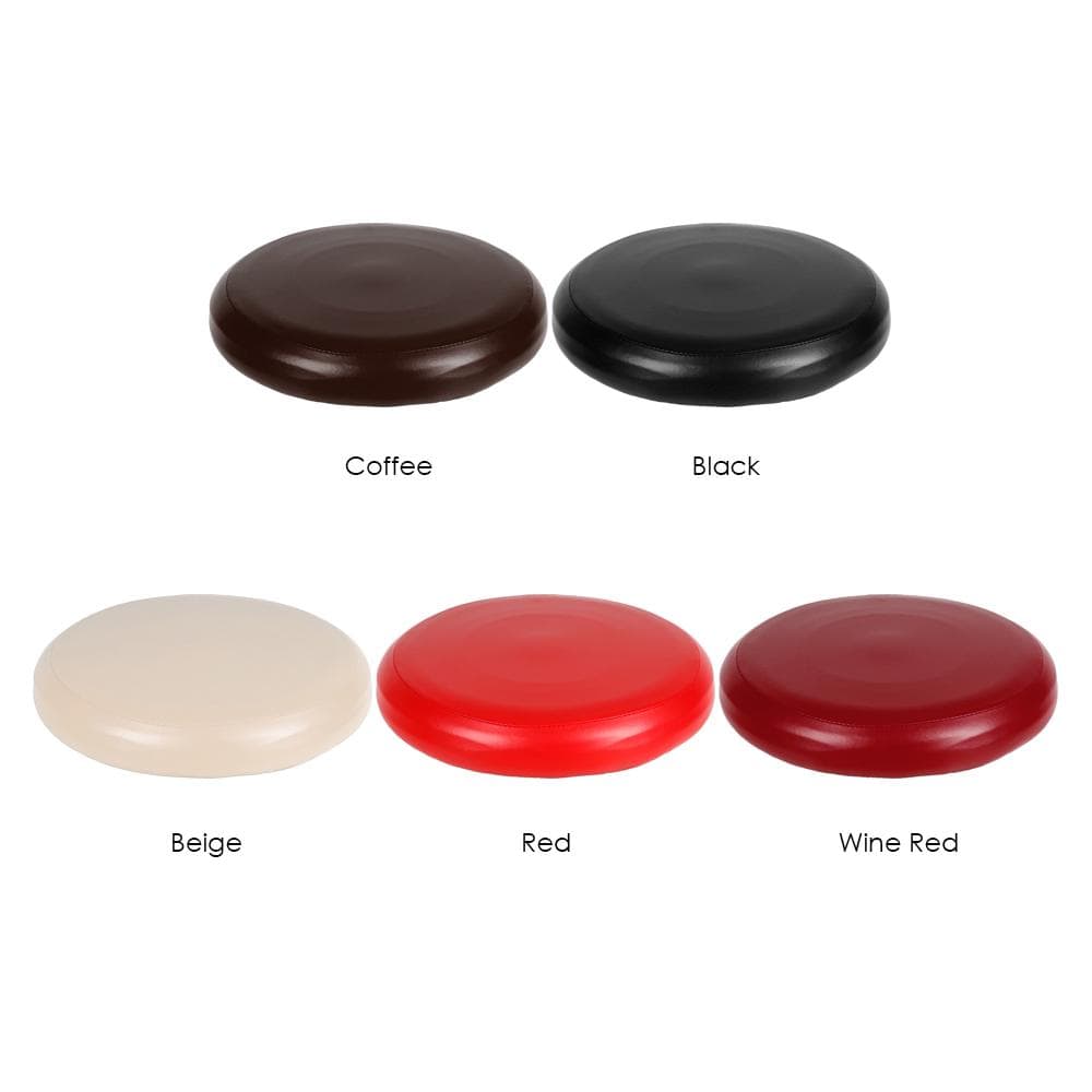 Round Elastic PU Leather Stool Cover Synthetic Bar Stool Seat Cover Slipcover Dinning Chair black