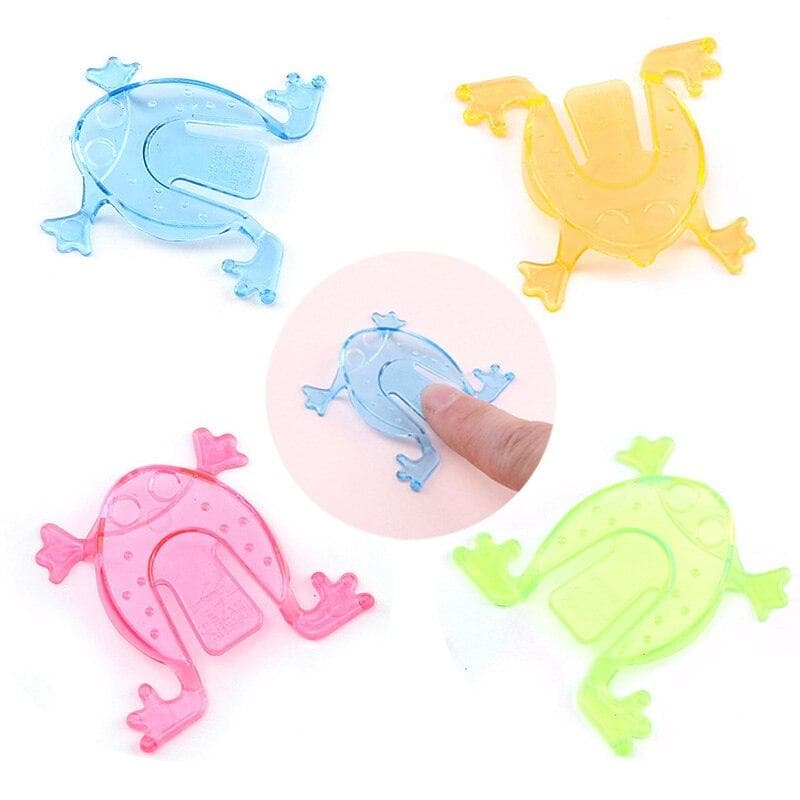 50Pcs/lot Jumping Frogs Toys Mini Transparent Plastic Children Finger Action Training Toy Birthday Party Favors Little Gifts multicolour