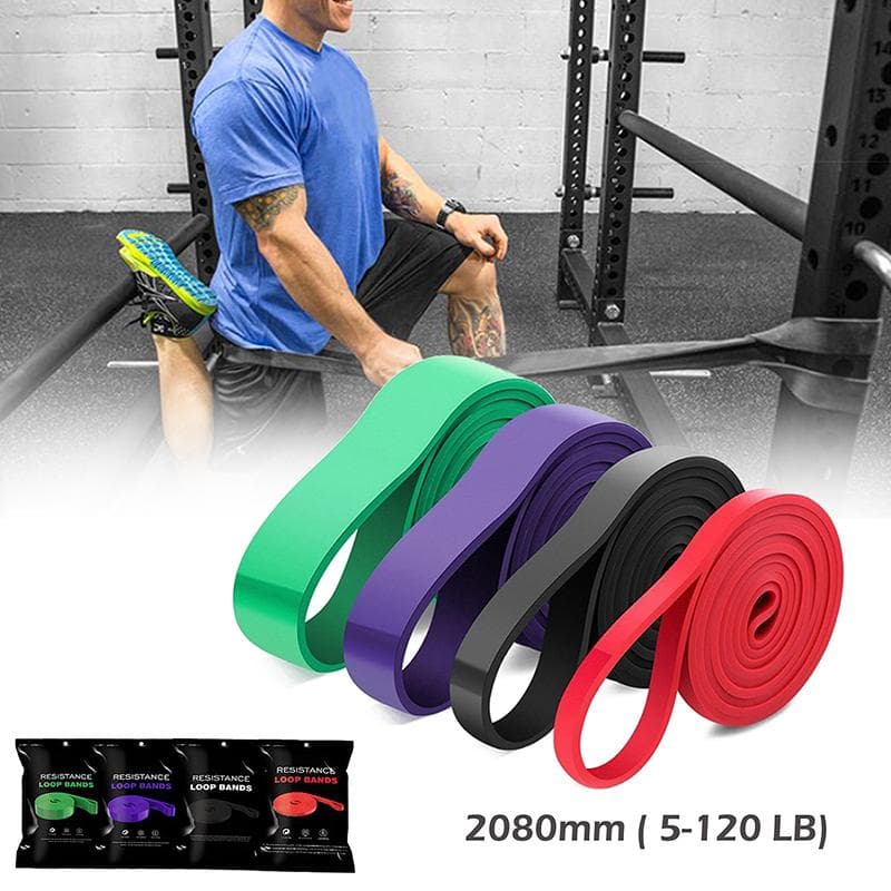 2080Mm Pull Up Power Resistance Band Elastic Exercises Rubber Band For Fitness black