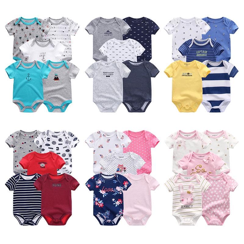 Newborn baby boy girl clothes Kiddiezoom Cotton O-Neck Short Sleeve Baby Bodysuits&Jumpsuits Clothing cm