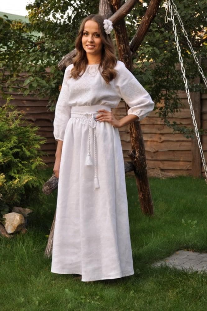 Women's linen dress-Vyshyvanka with embroidery, Ukrainian dress Embroidered cloth Vyshyvanka, Embroidered Dress, Embroidered clothes cm dark blue