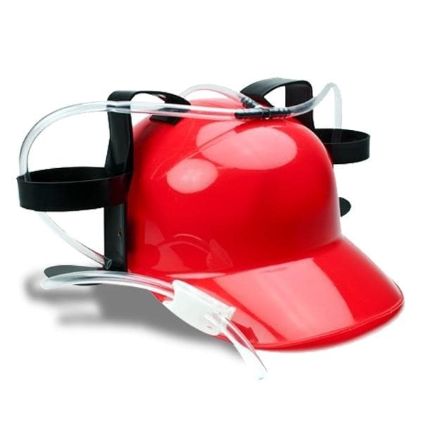 Drinking helmet with straw and double bottle holder drinks purple