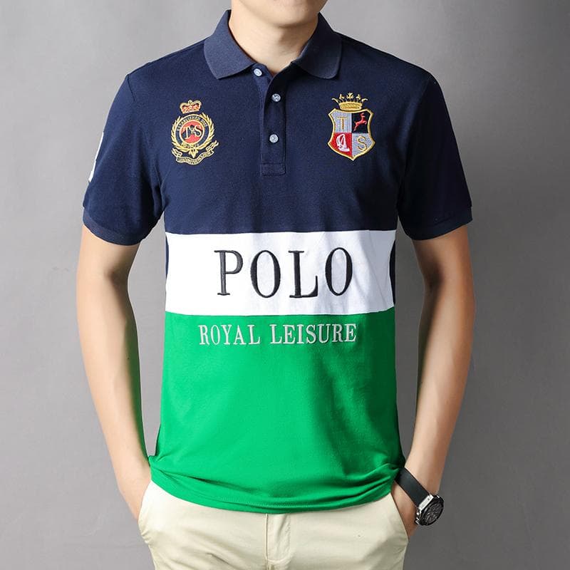 Men's Short Sleeve Polo Shirt Lapel Men's Outdoor Leisure Polo Shirt Cotton Slim Men's Casual Sports Baseball Golf T-shirt Tops cm black