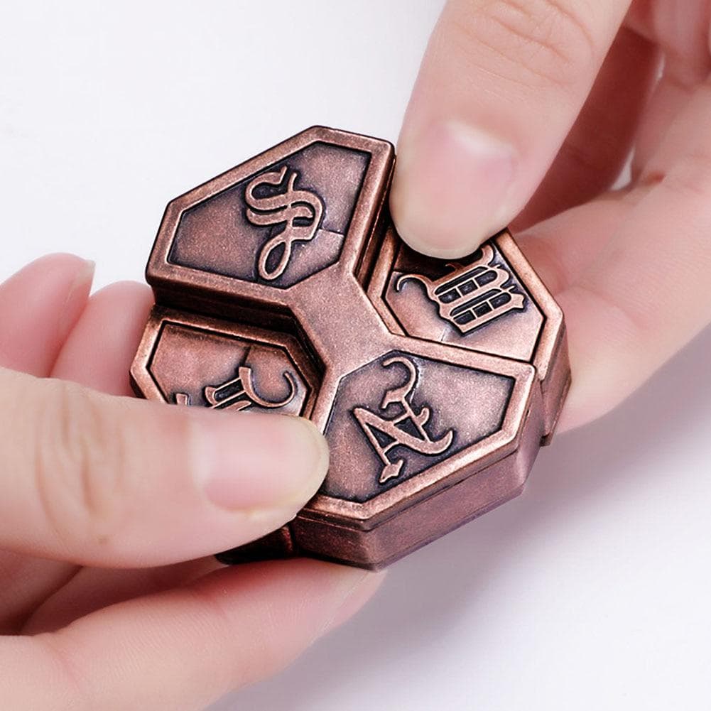 Adult Gift Intelligence Vintage Metal Brain Teaser Box Lock Classroom Educational Toy Children School Magic Funny Game Mind wood yellow