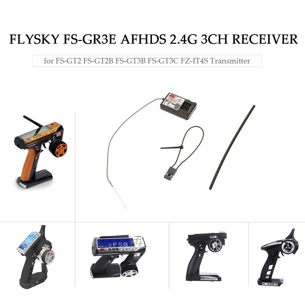 1 / 2Pcs Flysky FS-GR3E AFHDS 2.4G 3CH Receiver for GT3B GT2 GT3C Transmitter