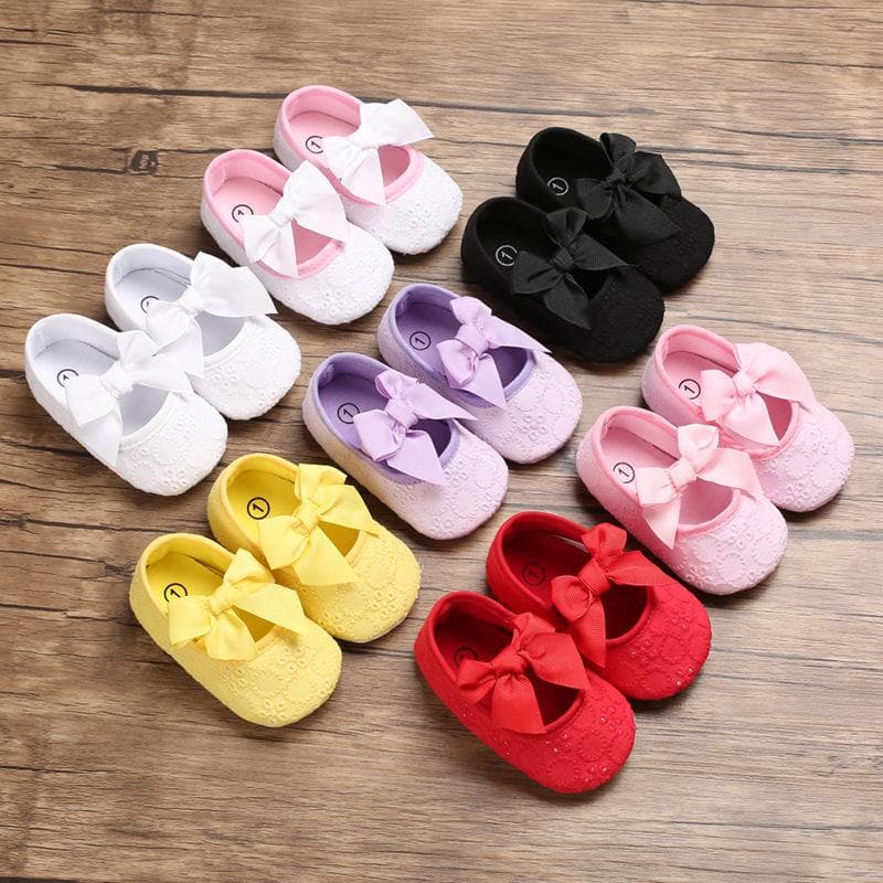 Baby Shoes Spring and Autumn 0-1 Year Old Girl Baby Shoes Princess Series Bowknot Solid Color Toddler Shoes cm yellow