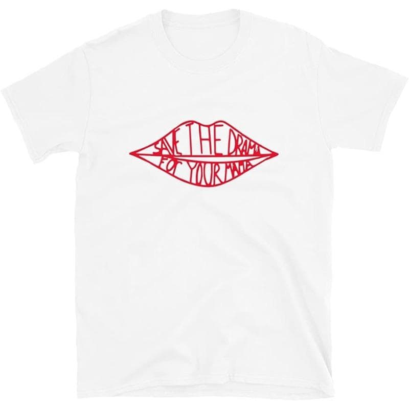 Fashionable Printed Short Sleeved T-shirt Generic Save The Drama for Your Mama Unisex Modal T-shirt cm white