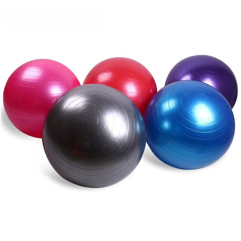 Glossy PVC Explosion-Proof Yoga Ball - 45/55/65/75cm Pilates & Massage Fitness Ball gray