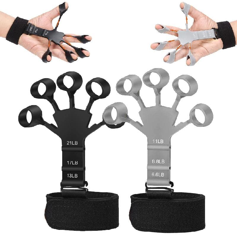 Finger Gripper Strength Trainer Silicone Guitar Finger Exerciser 6 Resistant Levels Hand Grips Hand Strengthener For Patient black