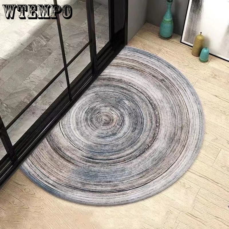 Half Round Smiling Face Entrance Door Mat Area Carpet Family Blanket Soft Bathroom Foot Rugs Welcome Mat