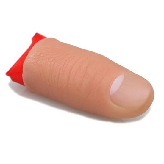 Smart Magic Trick Props Close Up Vanish Appearing Plastic Finger Thumb Tip + Red Silk