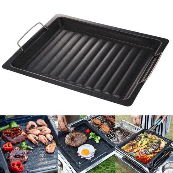 Newest BBQ Grill Basket Vegetable Meat Holder Anti-rust Roasting Tin Barbecue Pan Tool
