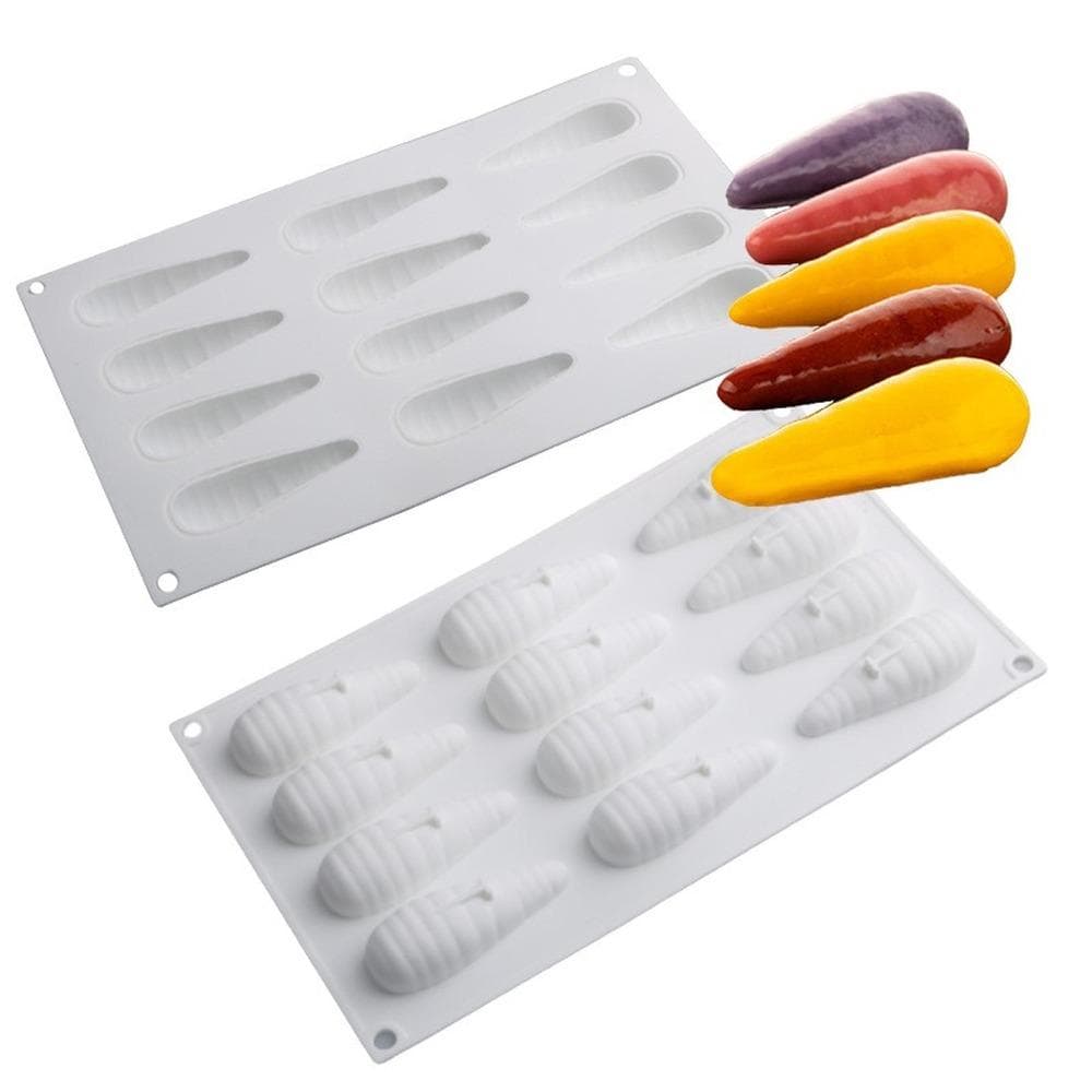 12 Carrot Silicone Cake Mold Vegetable Mousse Mold Chocolate Mold Scented Candle white