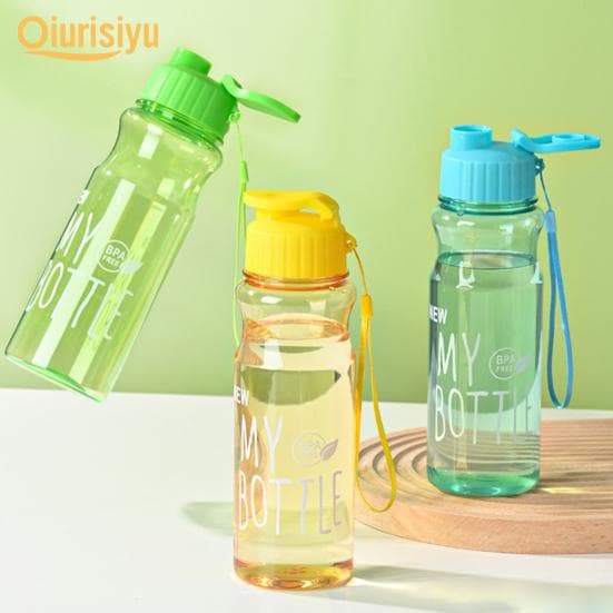 650ML Lovely Large Capacity Leak-proof Lightweight Fitness Sport Water Container with Lanyard Outdoor Supply Drink Bottle purple