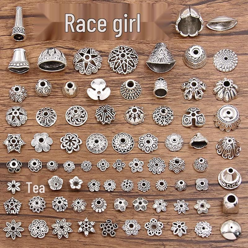 Antique Silver Flower Spacer Beads: Multi-Style, Hollow Design for DIY Bracelets & Necklaces
