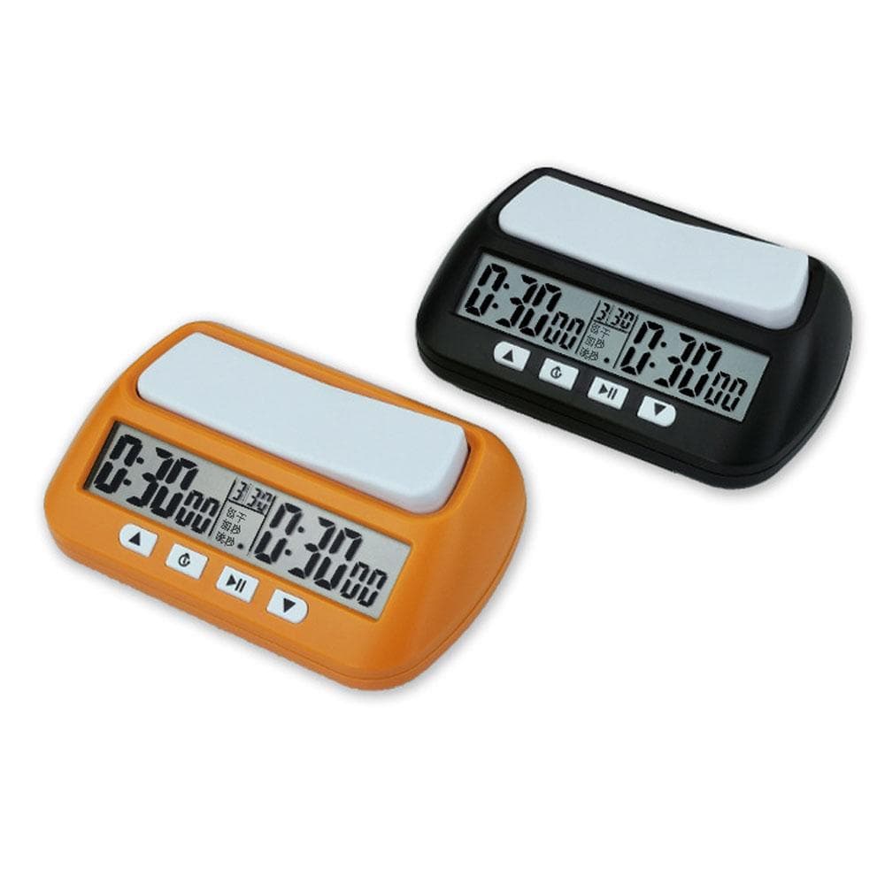 Professional Chess Clock Electronic Board Game Competition Hour Meter Compact Count Up Down Timer black