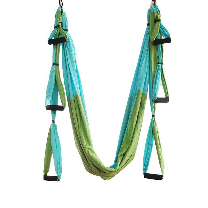 Two-Tone Inversion Gravity Aerial Yoga Hammock: Indoor Fitness Swing Chair sky blue
