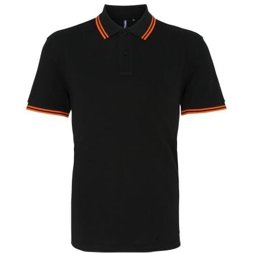 Asquith & Fox Mens Classic Fit Tipped Polo Shirt cm black/yellow