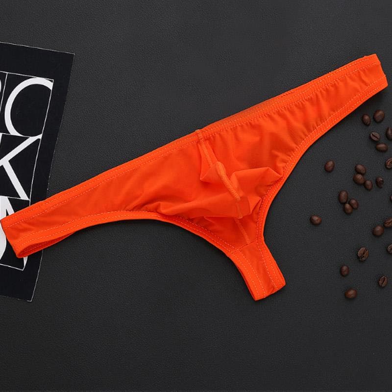 High Quantity Thongs Sexy Waist Low Fashion G- string Men's Bikini Briefs Underwear L orange