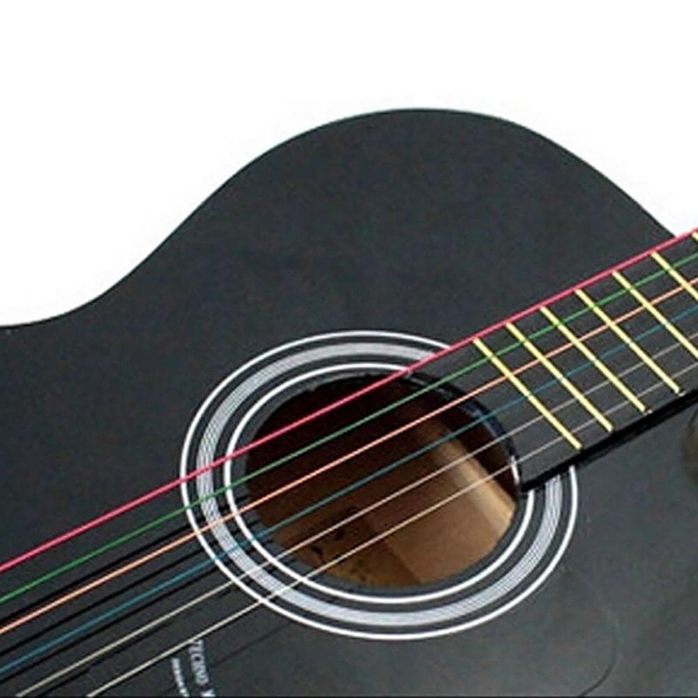Perfect 1 Set 6Pcs Rainbow Colorful Color Steel Strings for Acoustic Guitar
