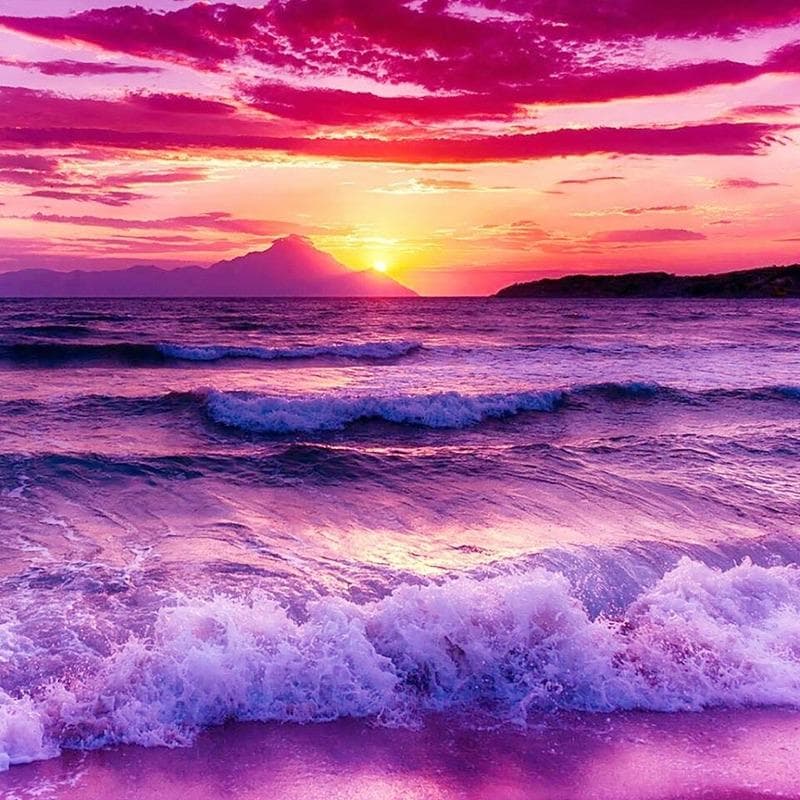 5D DIY Diamond Embroidery Sunrise Landscape Cross Stitch Full Round Diamond