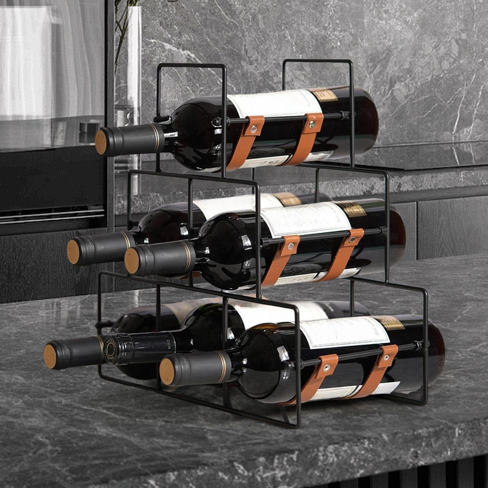 Wine Rack Bottle Holder 3 Tier Sturdy Freestanding Organizer Display Stand for Restaurant