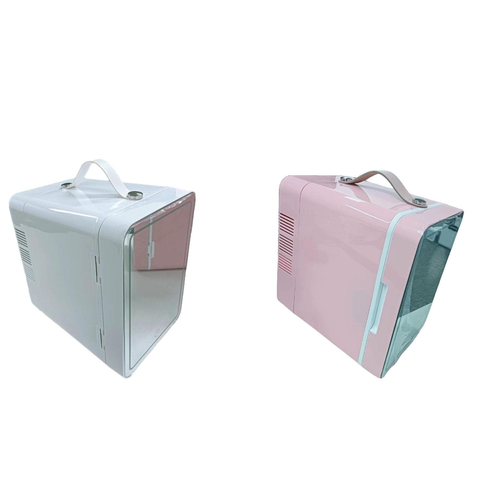Mini Fridge Cooling and Warming Low Noise with LED Makeup Mirror Mini Skincare Fridge for Cosmetic Beauty Makeup Travel Bedroom white