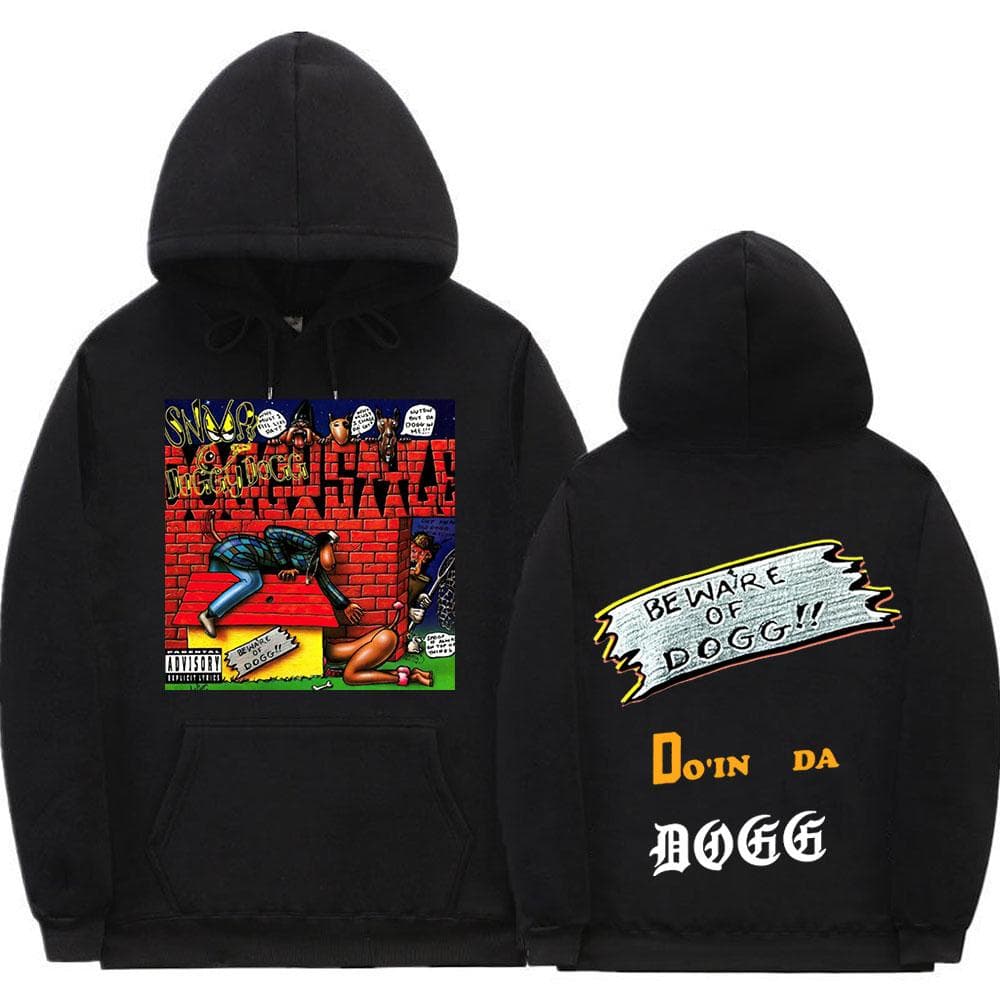 Rapper Snoop Dogg Hoodie 1933 Beware of Dogg Doggystyle Music Album Hooded Sweatshirts Unisex's Vintage Hip Hop Pullover Streetwear cm